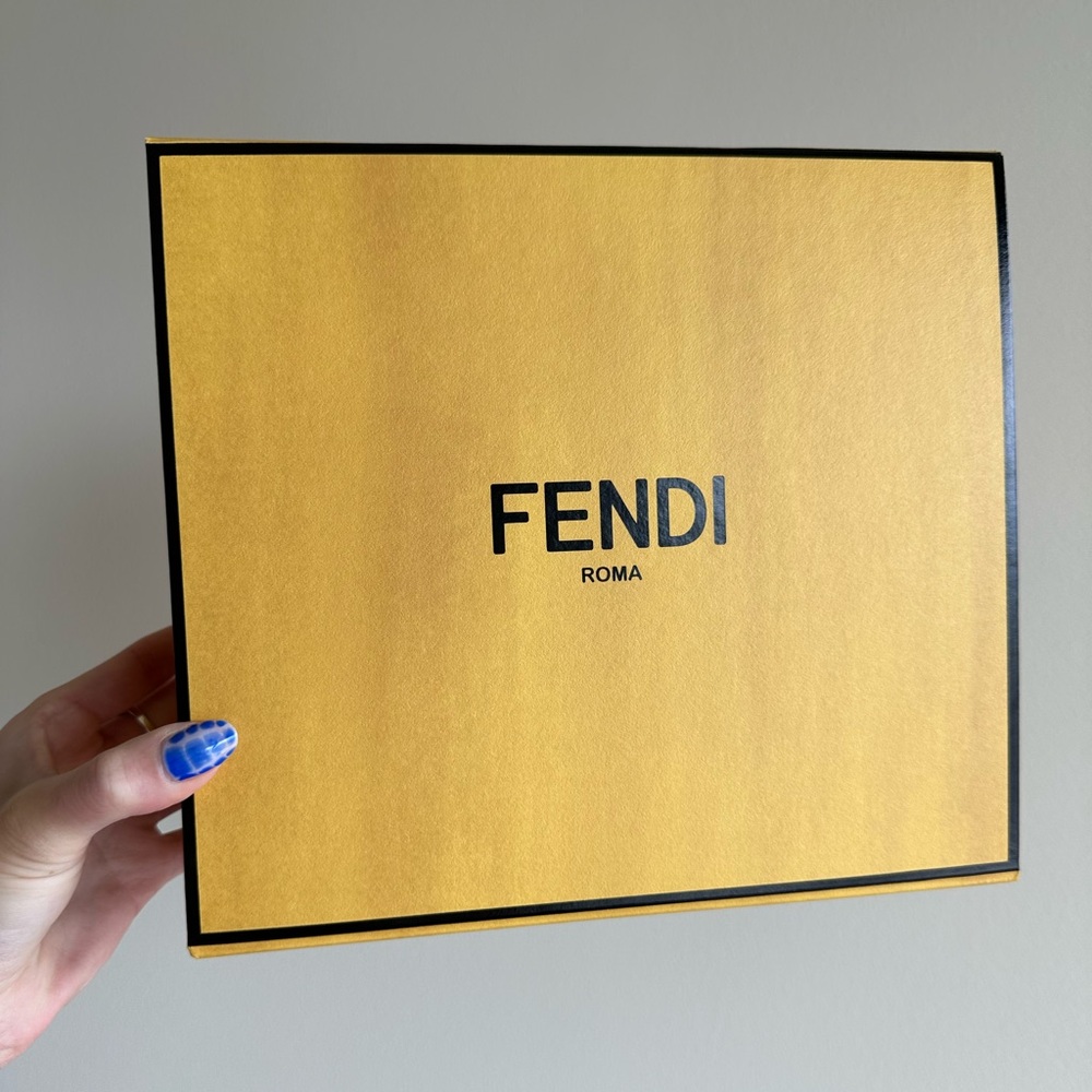 Empty Fendi Box and Bag with Ribbon and Packaging
